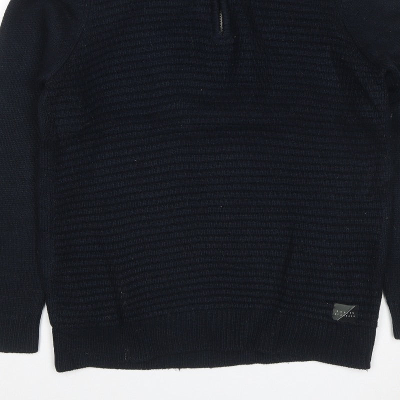 Additional view of Broken Standard Men’s Black S 1/4 Zip High Neck Knit jumper