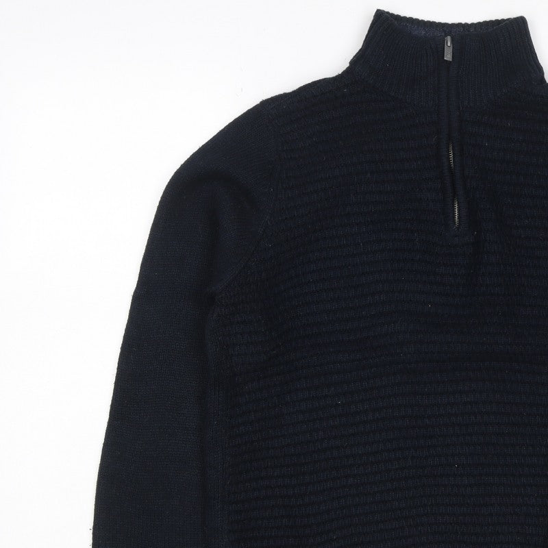Additional view of Broken Standard Men’s Black S 1/4 Zip High Neck Knit jumper