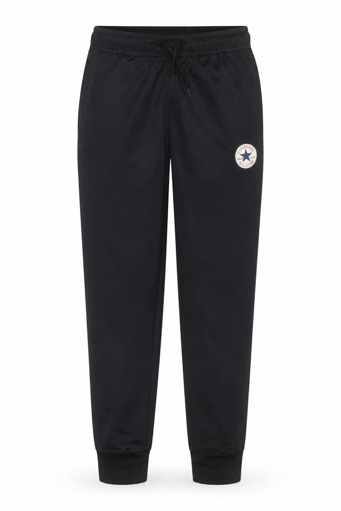 Front view of Converse boys’ black 10-12 years jogger track pants drawstring