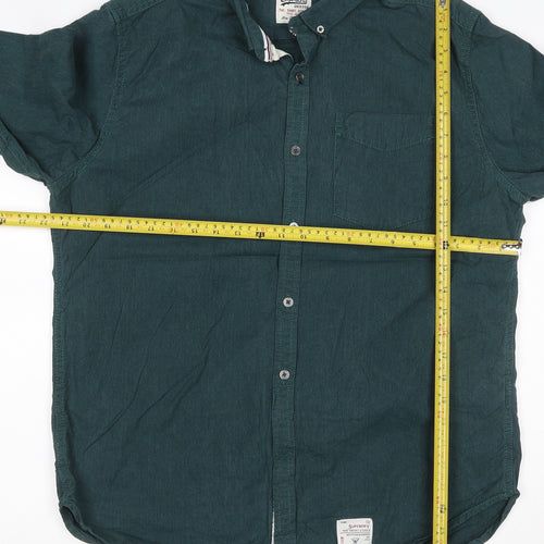 Superdry Men’s Green L Long Sleeve Button-Down Cotton Shirt