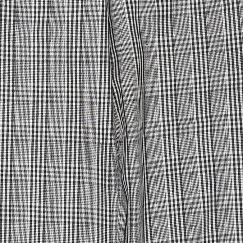 Pull&Bear Women’s Grey Check Paperbag Trousers UK 8 High Rise