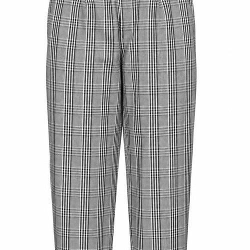 Pull&Bear Women’s Grey Check Paperbag Trousers UK 8 High Rise