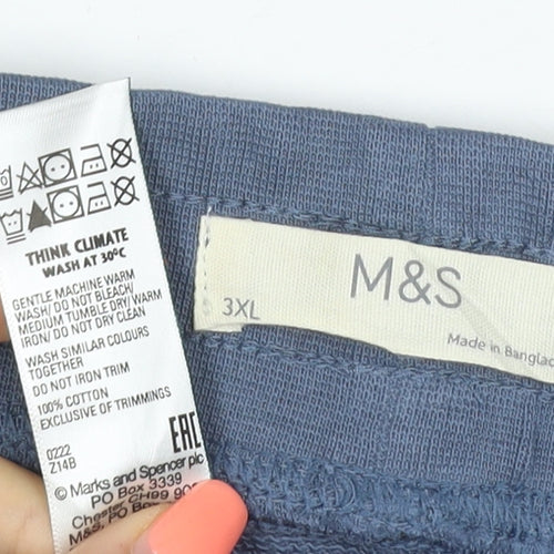 Marks & Spencer Men Blue 3XL Jogger Sweatpants Cotton Drawstring