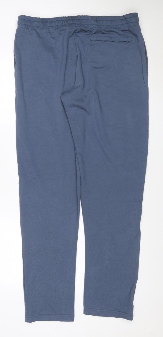 M&S Mens Blue XL Long Regular Fit Drawstring Sweatpants Joggers
