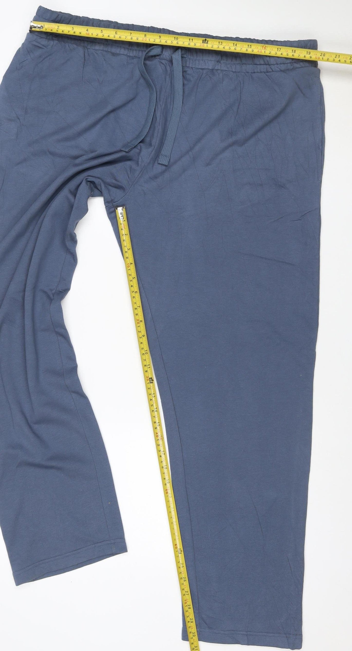 Marks and Spencer Mens Blue 3XL Regular Fit Drawstring Sweatpants