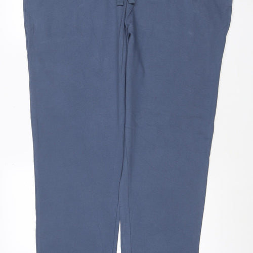 Marks and Spencer Men Blue 3XL Regular Fit Drawstring Walking Trousers