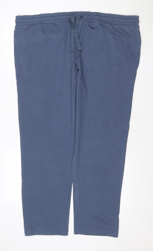 Marks and Spencer Men Blue 3XL Regular Fit Drawstring Walking Trousers