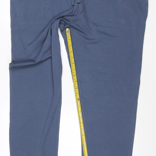Marks and Spencer Men Blue 3XL Regular Fit Drawstring Walking Trousers