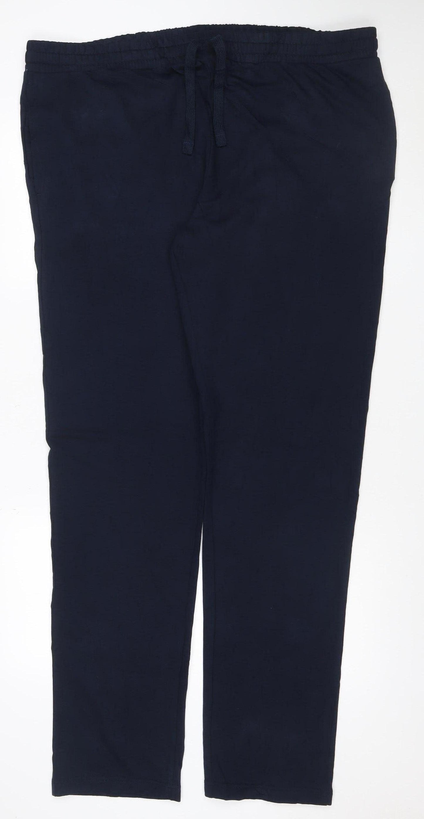 Marks & Spencer Men Blue 2XLT Long Sweatpants Drawstring Joggers