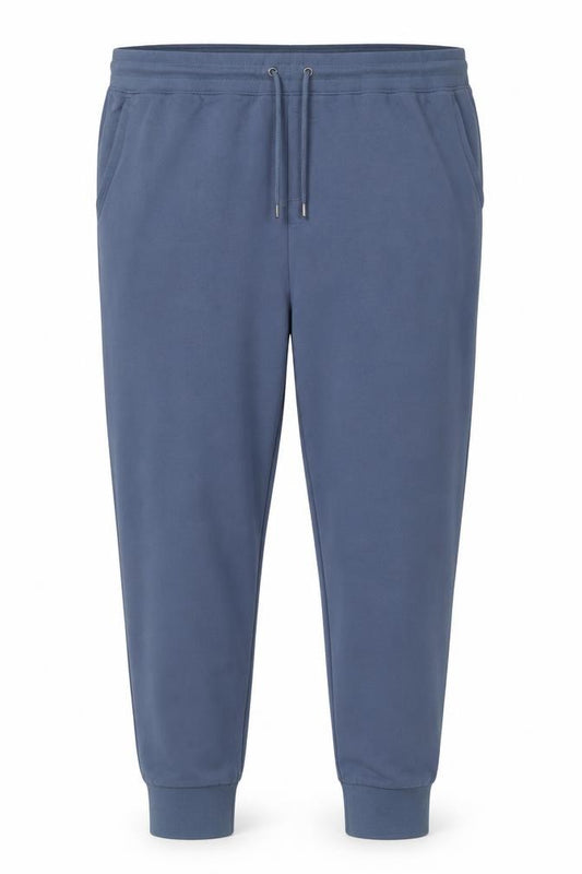 Marks & Spencer Men Blue 3XL Cotton Jogger Trousers Drawstring