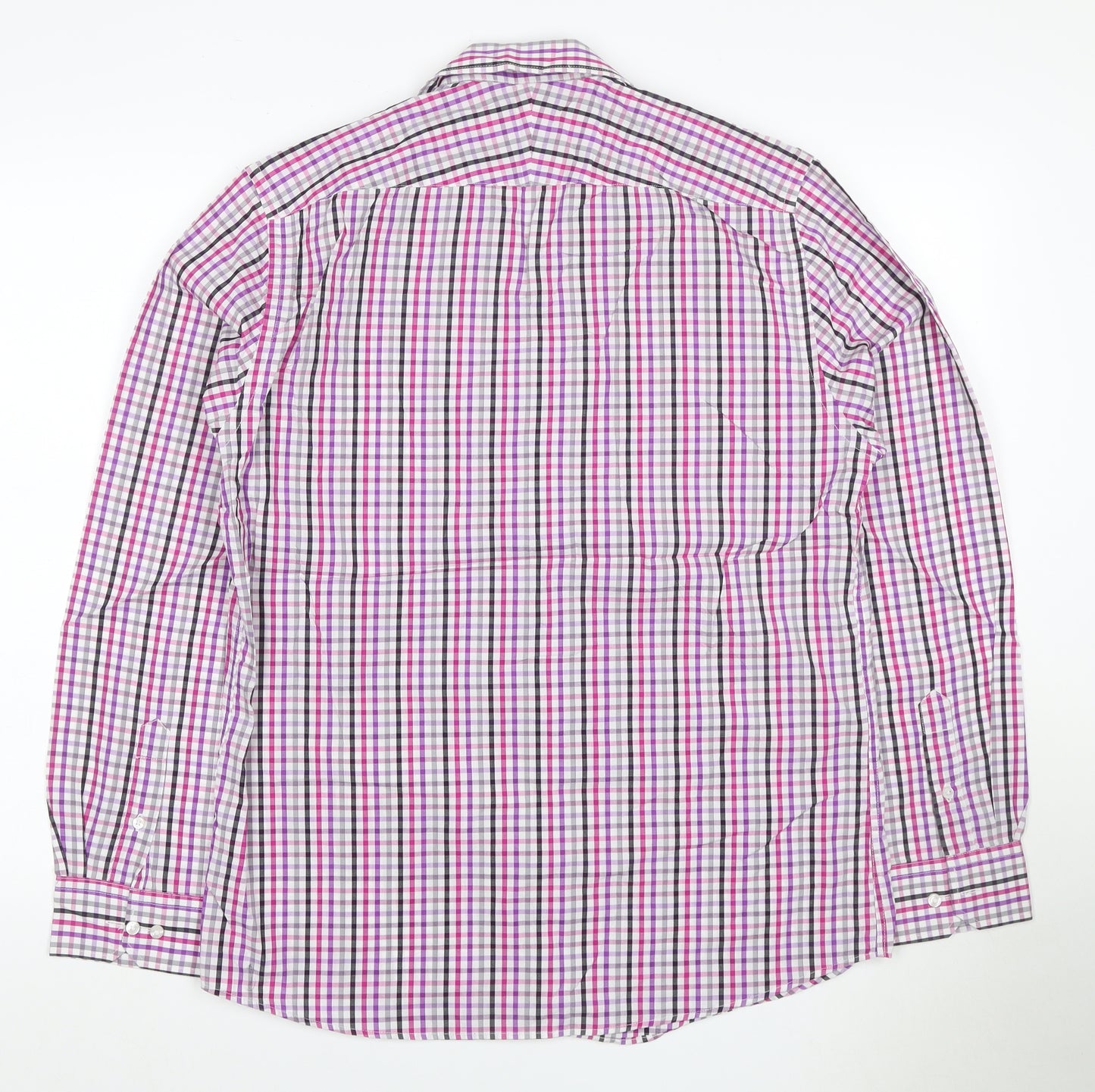 Baumler Men’s Multicoloured Check Slim Fit Cotton Shirt Size 16