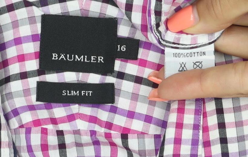 Baumler Men’s Multicoloured Check Slim Fit Cotton Shirt Size 16