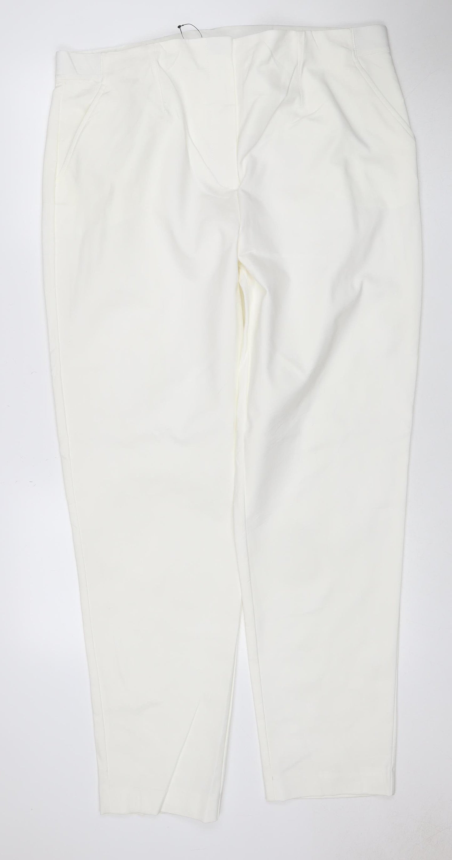 M&S Women’s Ivory UK 20 Long Straight Leg Stretch Dress Trousers