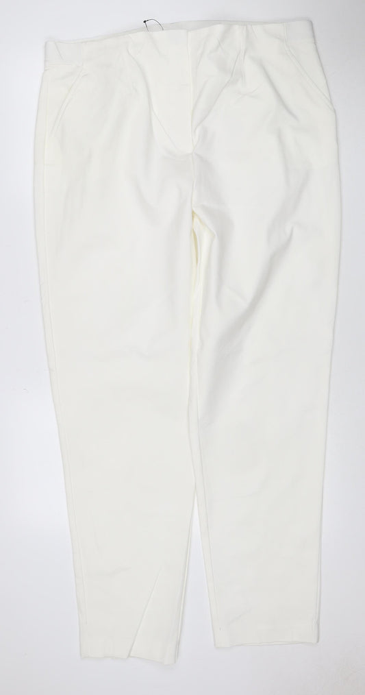 M&S Women’s Ivory UK 20 Long Straight Leg Stretch Dress Trousers