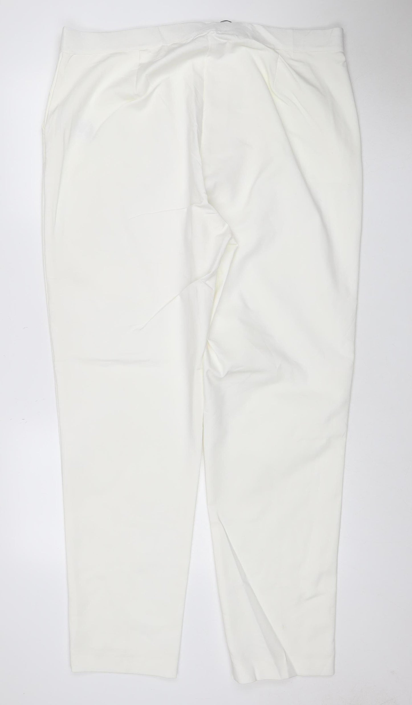 M&S Women’s Ivory UK 20 Long Straight Leg Stretch Dress Trousers