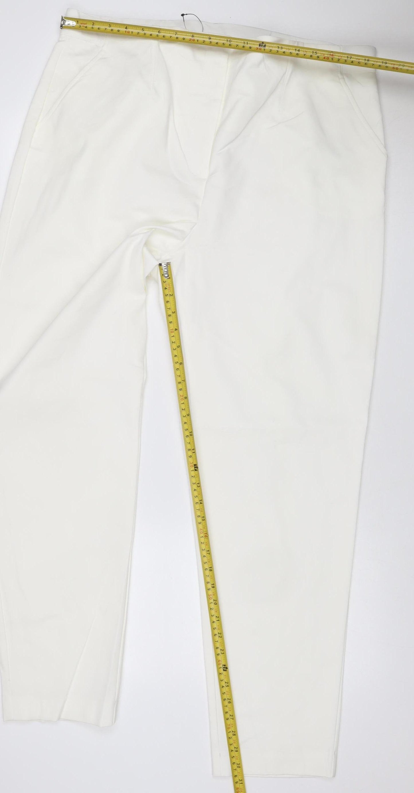 M&S Women’s Ivory UK 20 Long Straight Leg Stretch Dress Trousers