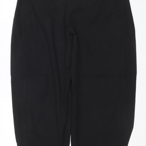 Zara Women’s Black XL Cropped Straight Leg Stretch Trousers