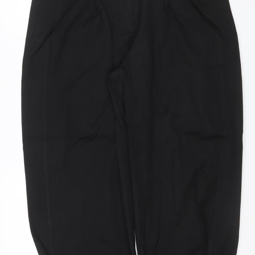 Zara Women’s Black XL Cropped Straight Leg Stretch Trousers
