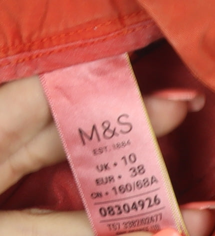 Marks & Spencer Women Orange UK 10 Cotton Chino Cuffed Shorts