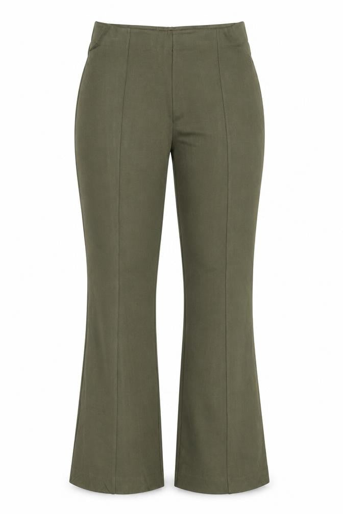 Paris Atelier Women’s Green Wide-Leg Dress Trousers UK 10 Stretch