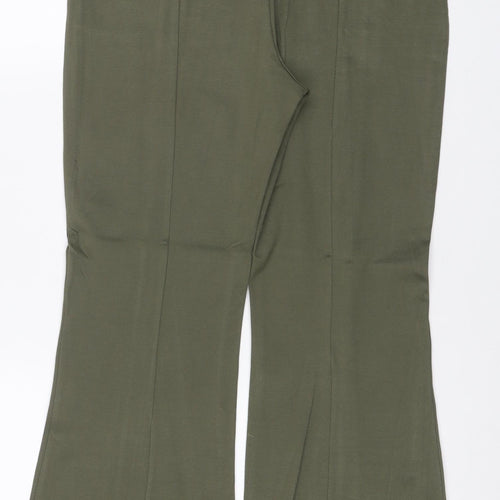 Paris Atelier Women’s Green Wide-Leg Dress Trousers UK 10 Stretch