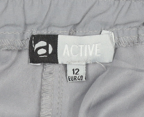 Active Women’s Grey Pink Side Stripe Track Pants UK 12 Drawstring