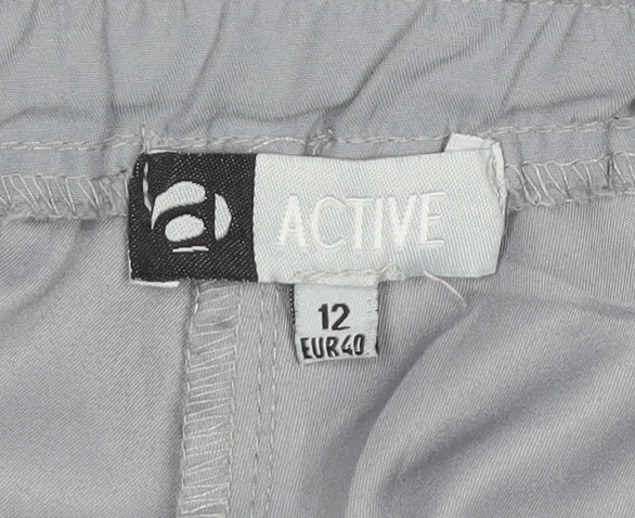 Active Women’s Grey Pink Side Stripe Track Pants UK 12 Drawstring