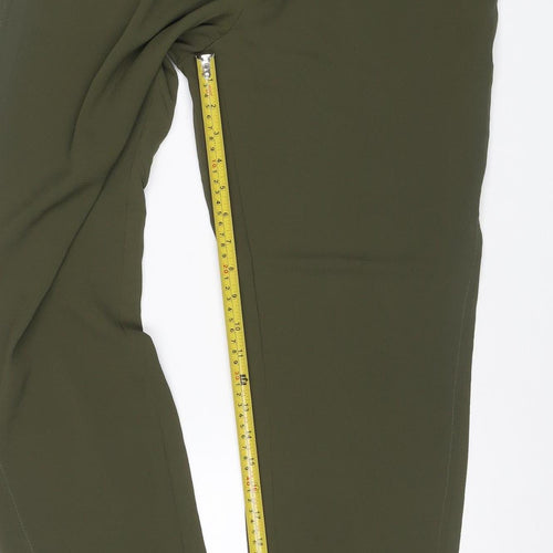 Mango Women Green UK 10 Cropped Drawstring Relaxed Trousers