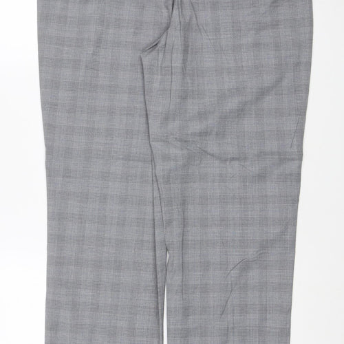 Marks and Spencer Men's Grey 36 Regular Fit Flat Front Dress Trousers