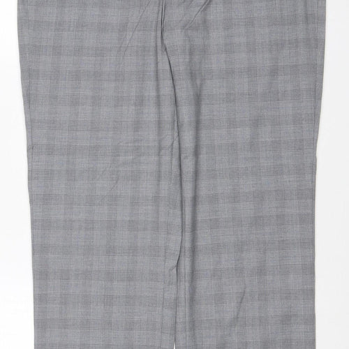 Marks and Spencer Men's Grey 36 Regular Fit Flat Front Dress Trousers