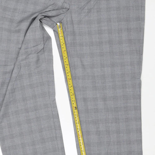 Marks and Spencer Men's Grey 36 Regular Fit Flat Front Dress Trousers