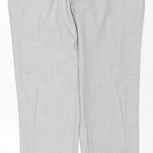 Marks & Spencer Men Grey 34 Regular Skinny Dress Trousers Stretch