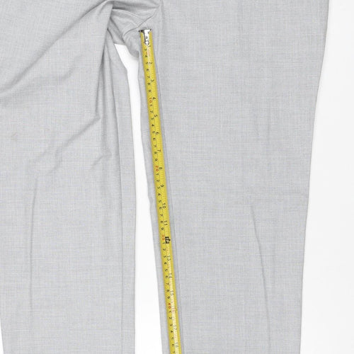 Marks & Spencer Men Grey 34 Regular Skinny Dress Trousers Stretch