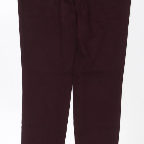 UNIQLO Women Brown Size 14 Slim Straight Stretch Trousers