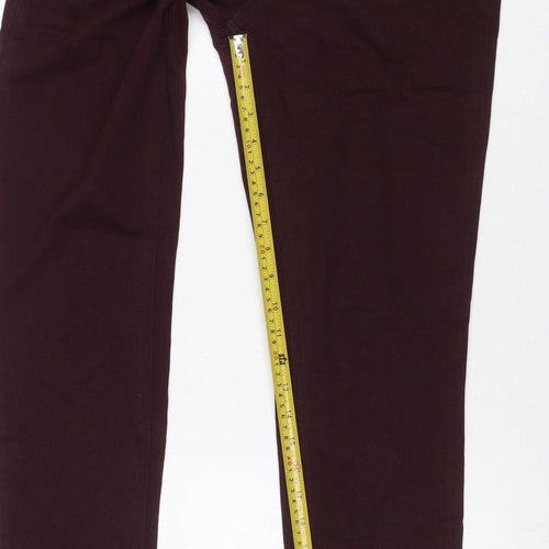 UNIQLO Women Brown Size 14 Slim Straight Stretch Trousers