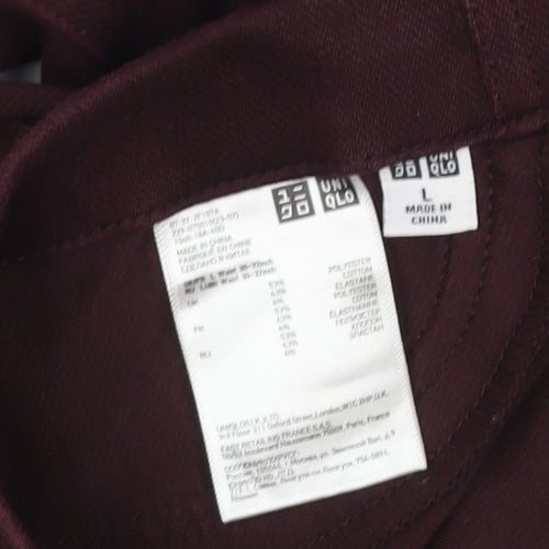 UNIQLO Women Brown Size 14 Slim Straight Stretch Trousers