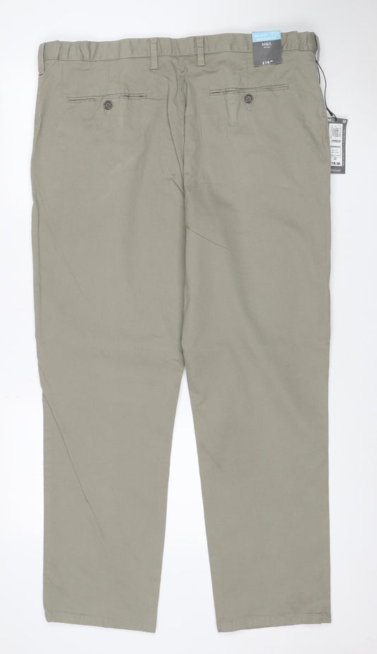 Marks and Spencer Men’s Beige Chino Trousers 40/31 Regular Fit New