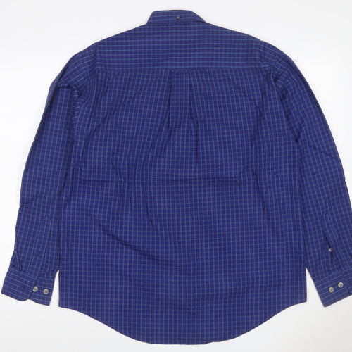 Ben Sherman Men’s Blue Check Button-Down Long Sleeve Shirt M