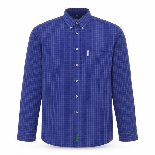 Ben Sherman Men’s Blue Check Button-Down Long Sleeve Shirt M
