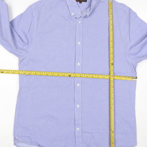 Ben Sherman Men’s Blue 16.5 Button-Down Long Sleeve Cotton Shirt
