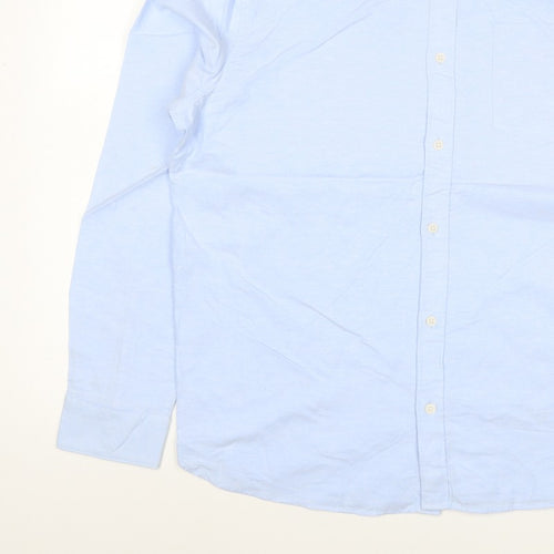 Marks & Spencer Men Blue XL Regular Fit Button-Down Long Sleeve Shirt