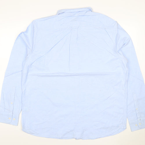 Marks & Spencer Men Blue XL Regular Fit Button-Down Long Sleeve Shirt