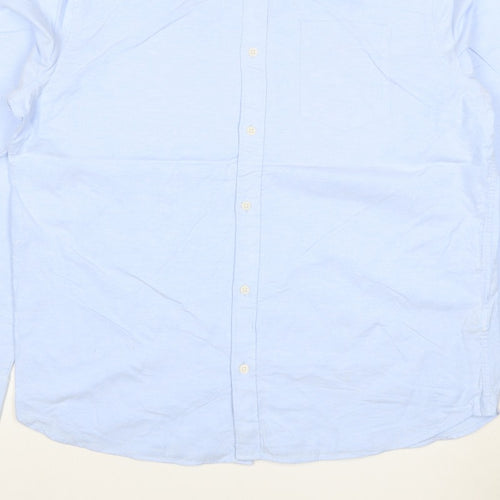 Marks & Spencer Men Blue XL Regular Fit Button-Down Long Sleeve Shirt
