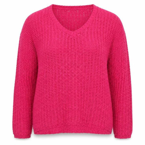 Mango Women’s Pink Size S V-Neck Open Knit Pullover Jumper