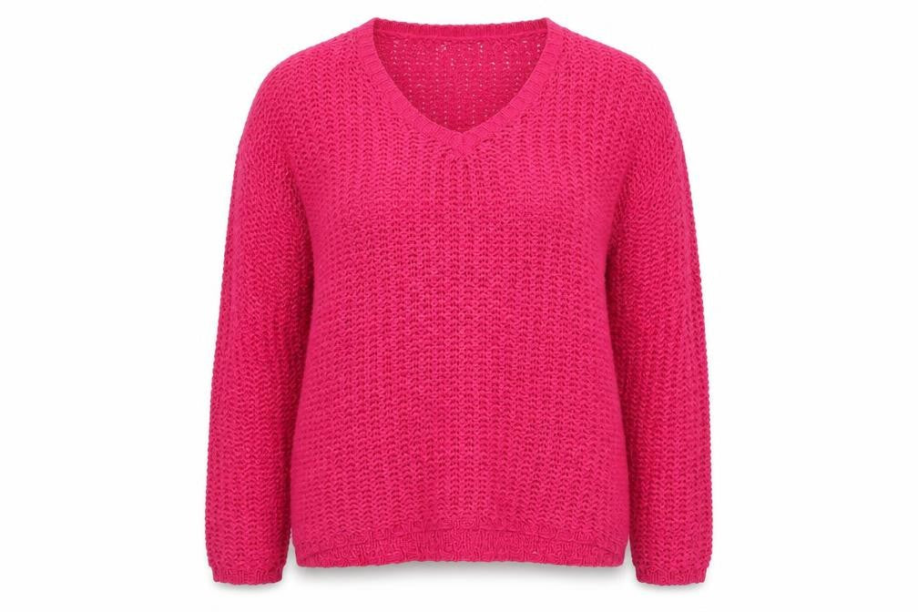 Mango Women’s Pink Size S V-Neck Open Knit Pullover Jumper