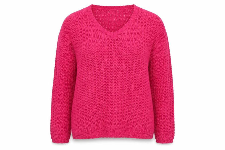 Mango Women’s Pink Size S V-Neck Open Knit Pullover Jumper