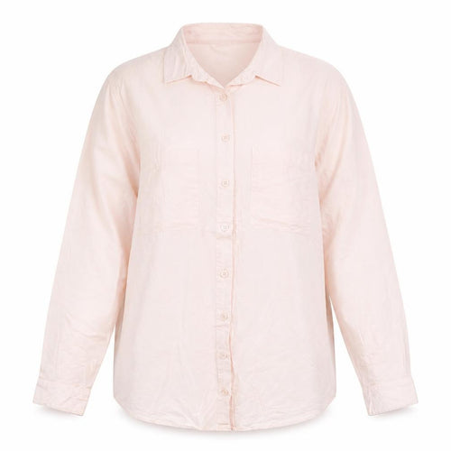 John Lewis Women Pink UK 12 Cotton Collared Button-Up Shirt Pockets