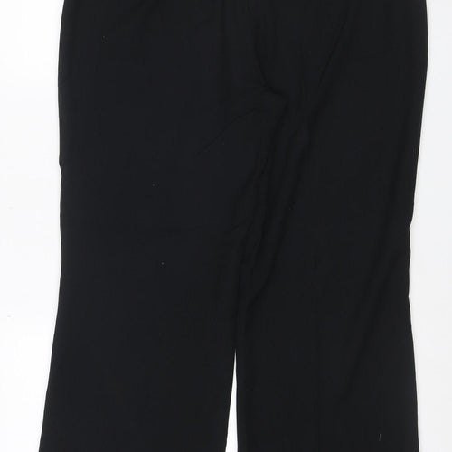 Marks & Spencer Women Black Size 16 Short Stretch Zip Pocket Trousers