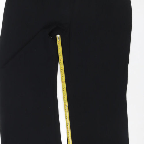 Marks & Spencer Women Black Size 16 Short Stretch Zip Pocket Trousers