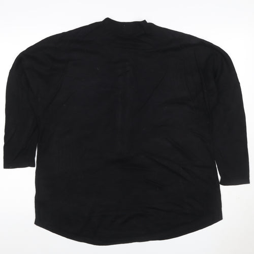 Apricot Women's Black Size 10 Long Sleeve Half Zip Tunic Top